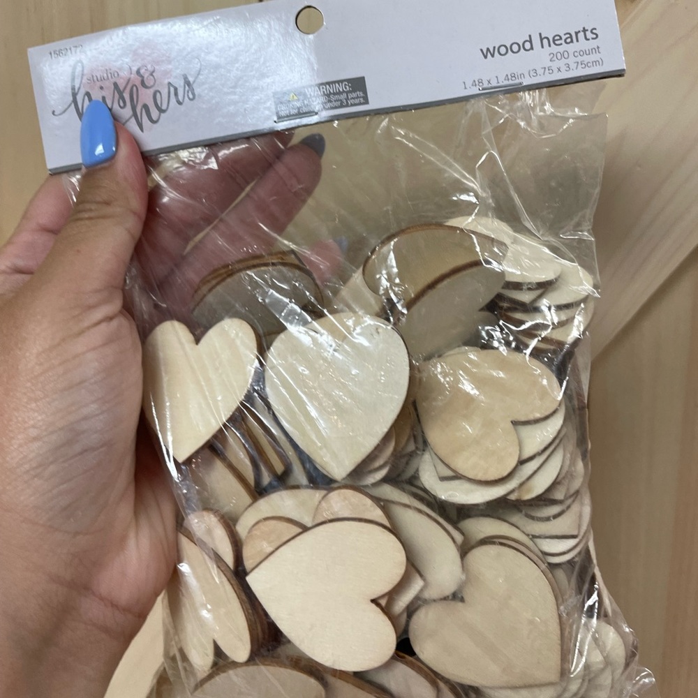 Wood hearts for guest book drop box!